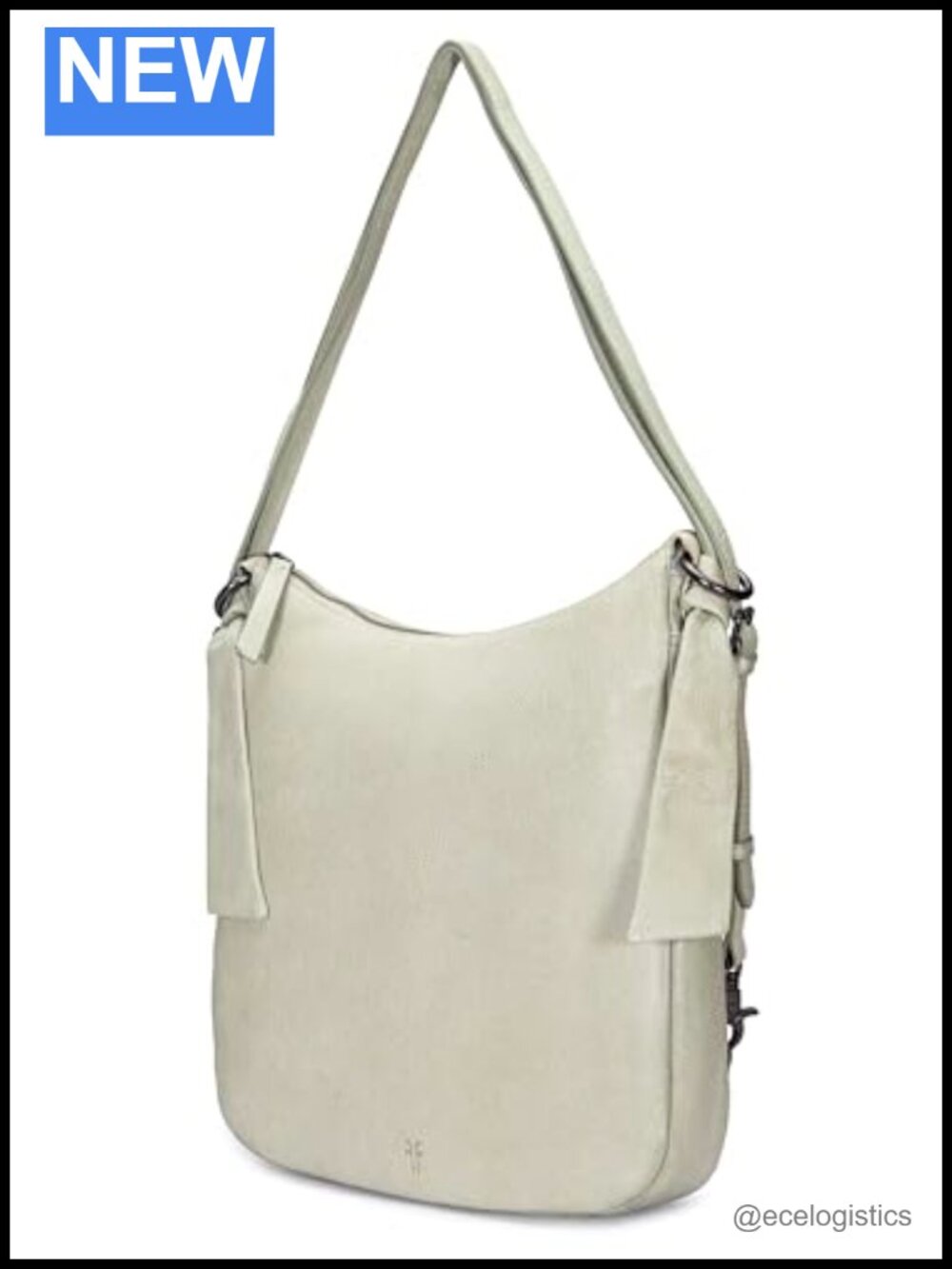 Genuine Leather Daypack with Zipper Pocket and Interior Compartment, Cotton